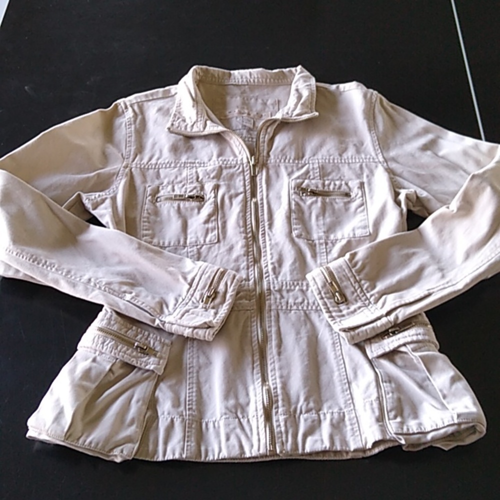 Maurices Zip Front Jacket Size S tan / khaki
